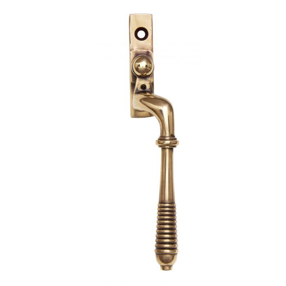 From the Anvil Reeded Espag Window Handle - Polished Bronze (Right Hand)